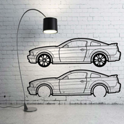 Metal Car Wall art Decor Ford Mustang V 2005-2015 (type SIDE) Ford Wall Art Decoin Fabric