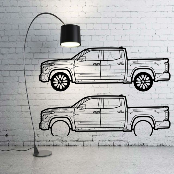 Metal Car Wall art Decor Toyota Tundra IV 2021+ (type SIDE)