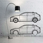 Metal Car Wall art Decor Ford Mustang Mach-E 2020+ (type SIDE) Ford Wall Art Decoin Fabric