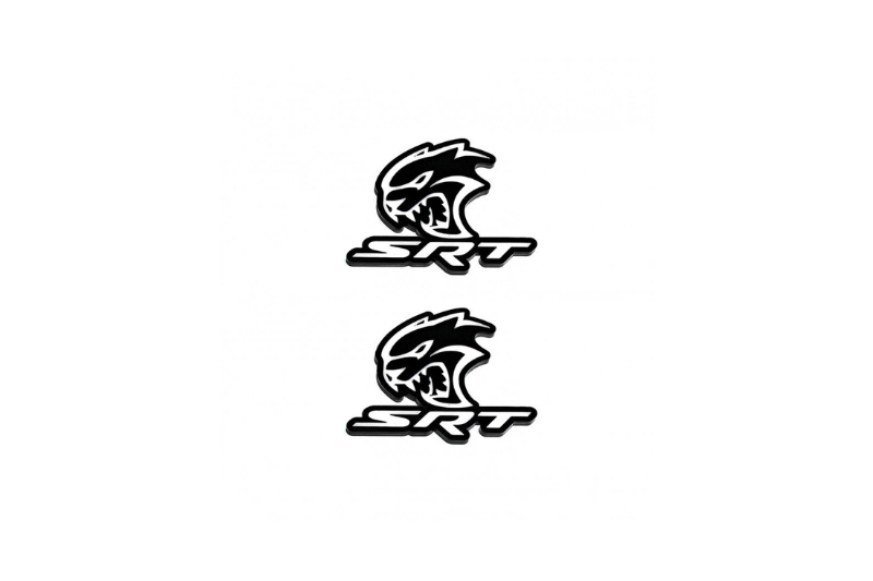 Dodge Emblem & Badge Set - Grille and Tailgate SRT Hellcat logo (Type 4) Dodge emblems decoinfabric WHITE