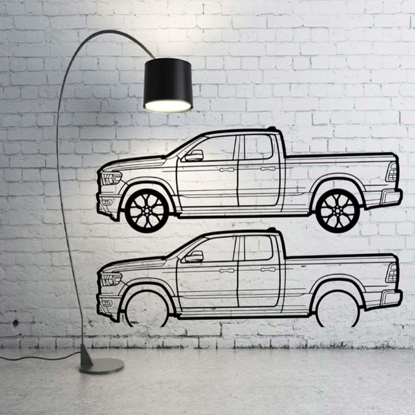 Metal Car Wall art Decor Dodge Ram V 2019+ (type SIDE)