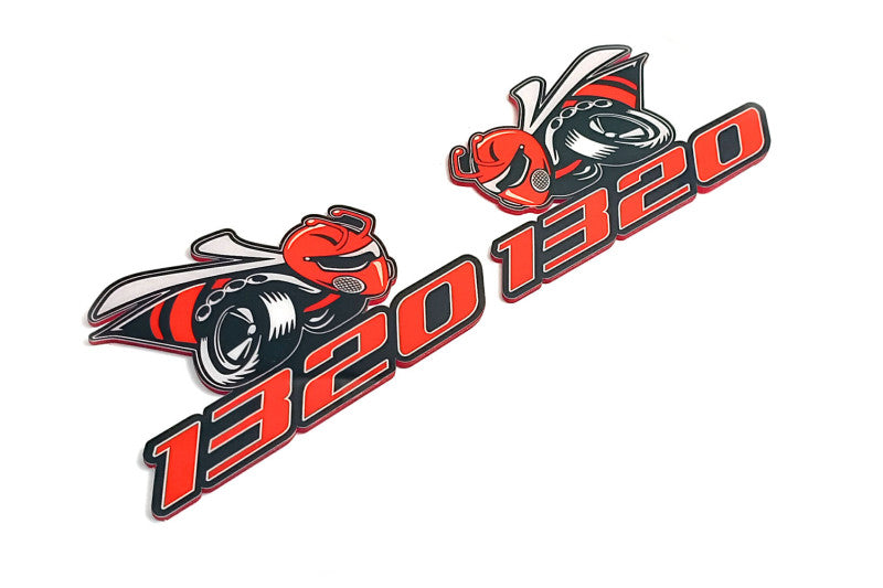 Dodge Emblem & Badges set with 1320 Scat Pack logo Dodge emblems decoinfabric BLACK RED