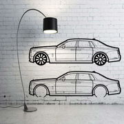 Metal Car Wall art Decor Rolls-Royce Phantom VIII 2018+ (type SIDE) Rolls-Royce Wall Art Decoin Fabric