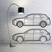 Metal Car Wall art Decor Porsche Cayenne III 2017+ (type SIDE) Porsche Wall Art Decoin Fabric