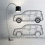 Metal Car Wall art Decor Jeep Renegade 2014+(type SIDE) Jeep Wall Art Decoin Fabric