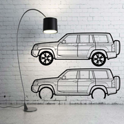 Metal Car Wall art Decor Nissan Patrol Y61 1997-2010 (type SIDE) Nissan Wall Art Decoin Fabric