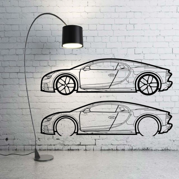 Metal Car Wall art Decor Bugatti Chiron 2016+ (type SIDE)