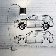 Metal Car Wall art Decor Mazda CX-5 II 2017+ (type SIDE) Mazda Wall Art Decoin Fabric