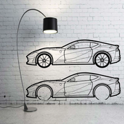 Metal Car Wall art Decor Ferrari 812 Superfast 2017+ (type SIDE) Ferrari Wall Art Decoin Fabric
