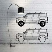 Metal Car Wall art Decor Hummer H2 2002-2009 (type SIDE) Hummer Wall Art Decoin Fabric
