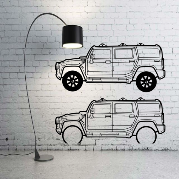 Metal Car Wall art Decor Hummer H2 2002-2009 (type SIDE)