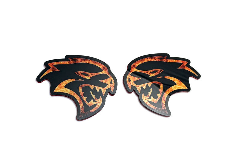 Chrysler emblem for fenders with Hellcat Fire logo Chrysler emblems decoinfabric