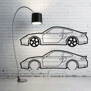 Metal Car Wall art Decor Porsche 911 (996) 1997-2006 (type SIDE) Porsche Wall Art Decoin Fabric