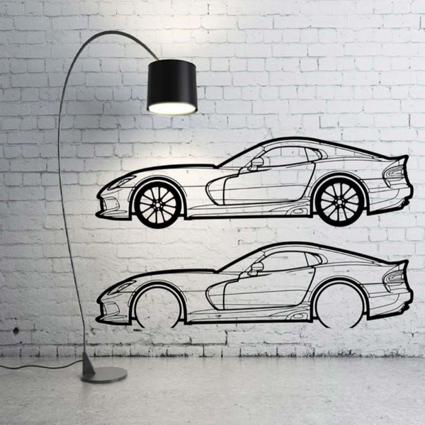 Metal Car Wall art Decor Dodge Viper V 2013-2017 (type SIDE)