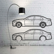 Metal Car Wall art Decor Mercedes C-Class W206 2021+ (type SIDE) Mercedes Wall Art Decoin Fabric
