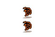Dodge Emblem & Badge Set - Grille and Tailgate Hellcat logo (Type 4) Dodge emblems decoinfabric ORANGE