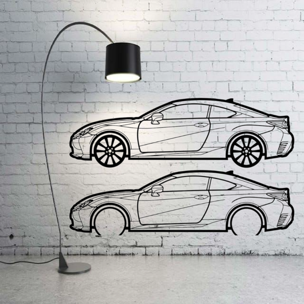 Metal Car Wall art Decor Lexus RC 2014+ (type SIDE)