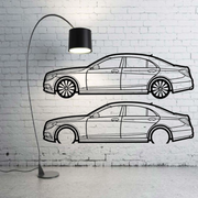 Metal Car Wall art Decor Mercedes S-Class W222 2013-2020 (type SIDE) Mercedes Wall Art Decoin Fabric