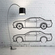 Metal Car Wall art Decor Dodge Challenger 2008+ (type SIDE) Dodge Wall Art Decoin Fabric