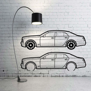 Metal Car Wall art Decor Bentley Mulsanne 2010-2020 (type SIDE) Bentley Wall Art Decoin Fabric