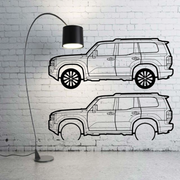 Metal Car Wall art Decor Toyota Prado 250 2023+ (type SIDE) Toyota Wall Art Decoin Fabric