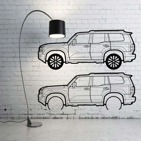 Metal Car Wall art Decor Toyota Prado 250 2023+ (type SIDE)