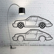 Metal Car Wall art Decor Porsche 911 (964) 1989-1993 (type SIDE) Porsche Wall Art Decoin Fabric