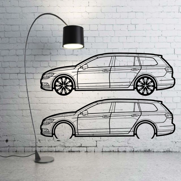 Metal Car Wall art Decor Volkswagen Passat B8 Universal 2015-2023 (type SIDE)