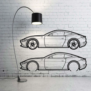 Metal Car Wall art Decor Ferrari Roma 2020+ (type SIDE) Ferrari Wall Art Decoin Fabric