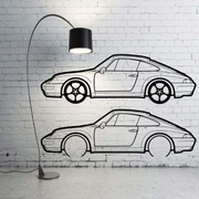 Metal Car Wall art Decor Porsche 911 (993) 1993-1998 (type SIDE) Porsche Wall Art Decoin Fabric