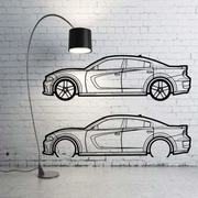 Metal Car Wall art Decor Dodge Charger 2011+ (type SIDE) Dodge Wall Art Decoin Fabric