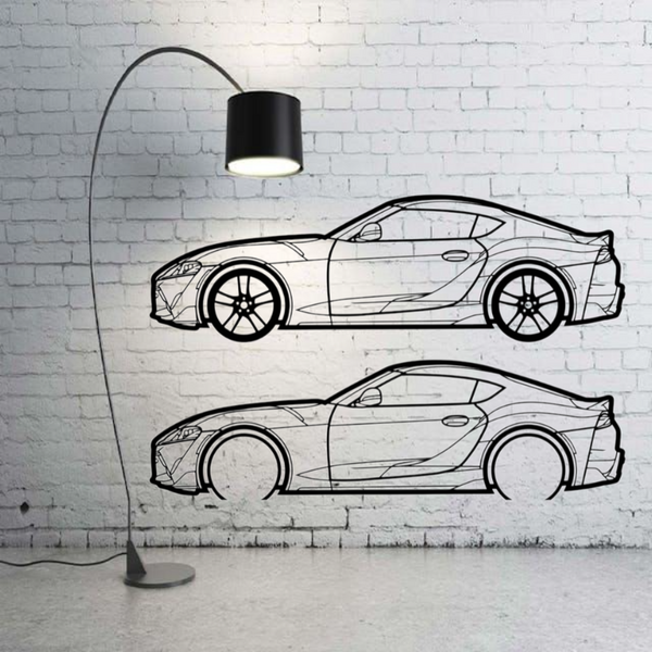 Metal Car Wall art Decor Toyota Supra V 2019+ (type SIDE)