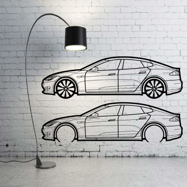 Metal Car Wall art Decor Tesla Model S 2012+ (type SIDE)