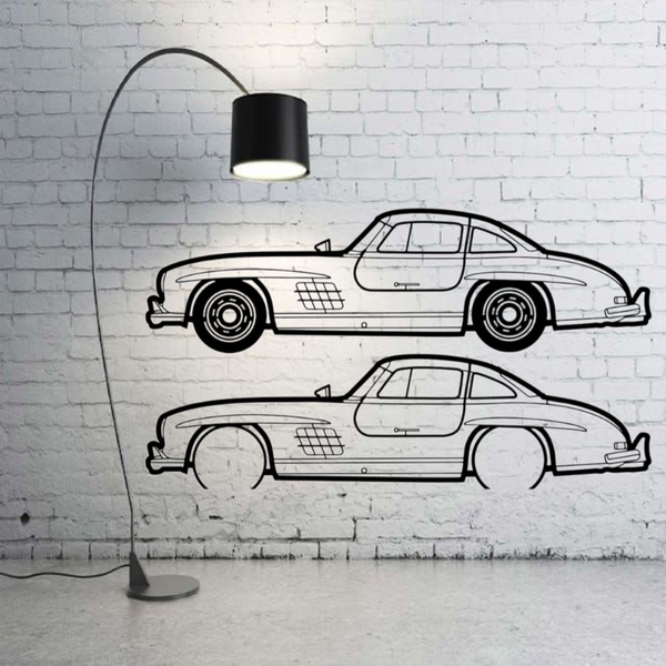 Metal Car Wall art Decor Mercedes SL W198 1954-1963 (type SIDE)