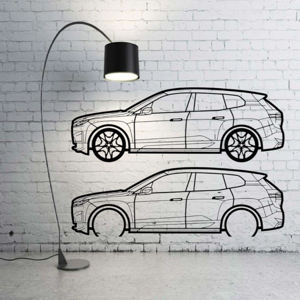 Metal Car Wall art Decor BMW iX 2021+ (type SIDE)