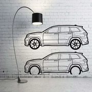 Metal Car Wall art Decor Jeep Grand Cherokee IV TrackHawk 2018+ (type SIDE) Jeep Wall Art Decoin Fabric