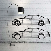 Metal Car Wall art Decor Mercedes S-Class W221 2005-2013 (type SIDE) Mercedes Wall Art Decoin Fabric