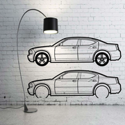 Metal Car Wall art Decor Dodge Charger 2005-2011 (type SIDE) Dodge Wall Art Decoin Fabric