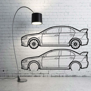 Metal Car Wall art Decor Mitsubishi Lancer Evolution X 2007-2015 (type SIDE) Mitsubishi Wall Art Decoin Fabric