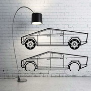 Metal Car Wall art Decor Tesla Cybertruck 2019+ (type SIDE) Tesla Wall Art Decoin Fabric