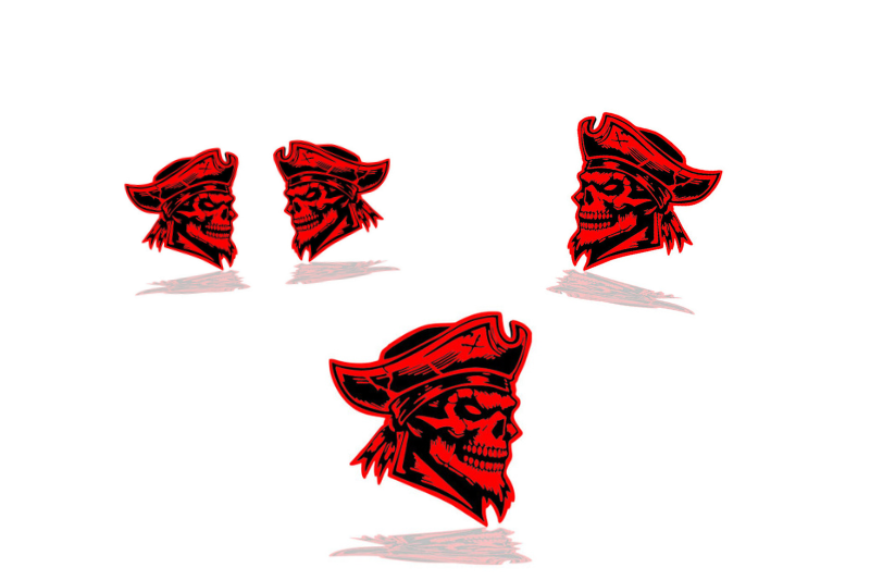 Emblem & Badges set with Pirate logo Custom design emblems decoinfabric BLACK RED