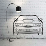 Metal Car Wall art Decor Chevrolet Camaro V 2009-2015 (type FRONT) Chevrolet Wall Art Decoin Fabric
