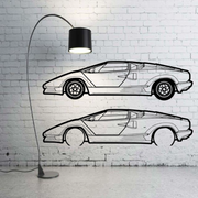 Metal Car Wall art Decor Lamborghini Countach 1974-1990 (type SIDE) Lamborghini Wall Art Decoin Fabric