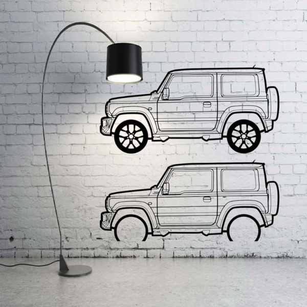 Metal Car Wall art Decor Suzuki Jimny II 2019+ (type SIDE)