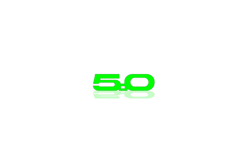 Ford tailgate trunk rear emblem with 5.0 logo (Type Mono) (type 3) Ford emblems decoinfabric GREEN