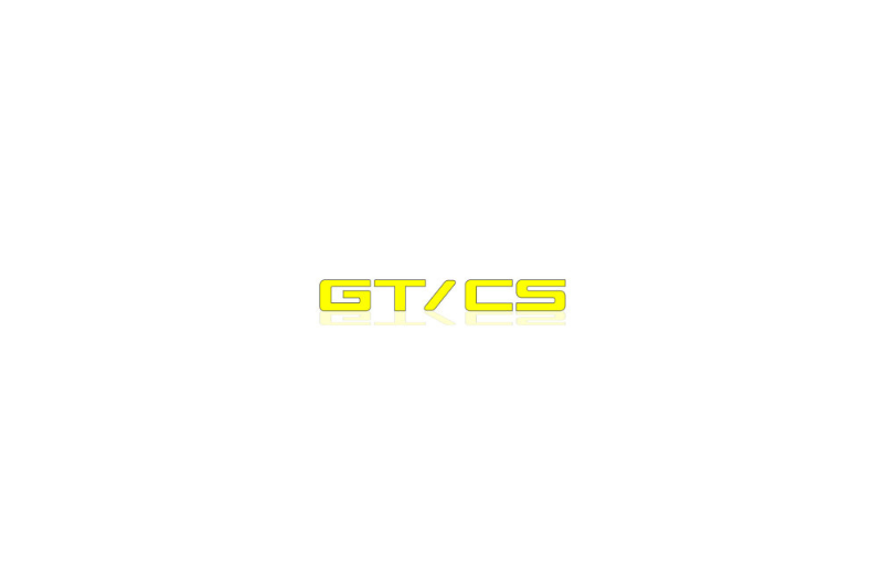 Ford tailgate trunk rear emblem with GT/CS logo (Type Mono) Ford emblems decoinfabric YELLOW