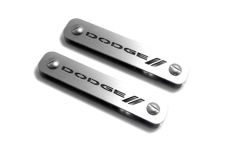 Stainless Steel Floor Mats Emblems Set Badges with Dodge Logo Car Mats Badges Decoin