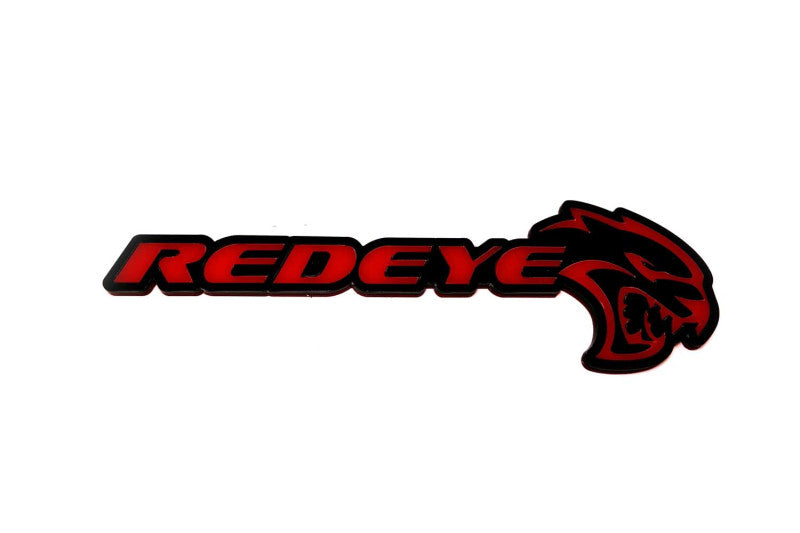 Dodge Challenger trunk rear emblem between tail lights with Redeye Hellcat logo