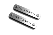 Stainless Steel Floor Mats Emblems Set Badges with Maybach Logo Car Mats Badges Decoin