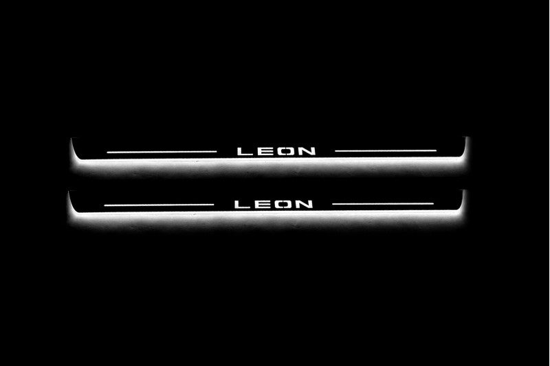 Seat Leon III 2013-2020 Auto Door Sill Plates With Logo Leon Seat Led Door Sills opdesign
